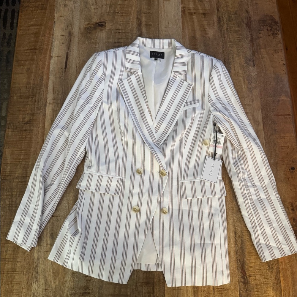 1State Ballet Rose Neo blazer Renaissance double breasted cotton Pinstripe  nwt